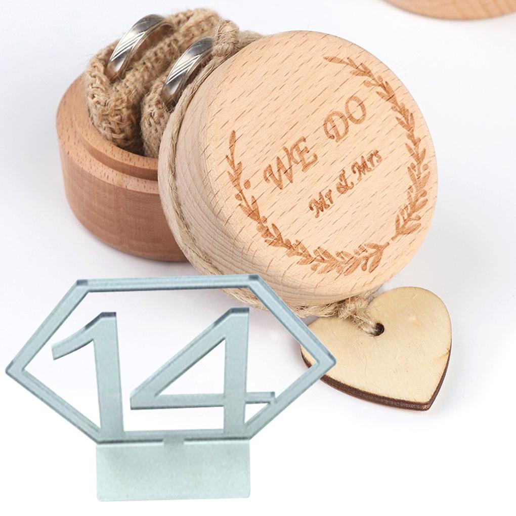 Bộ 15 Phụ Kiện Số 1-15 Bằng Acrylic Kèm Giá Đỡ Trang Trí Bàn Tiệc Cưới