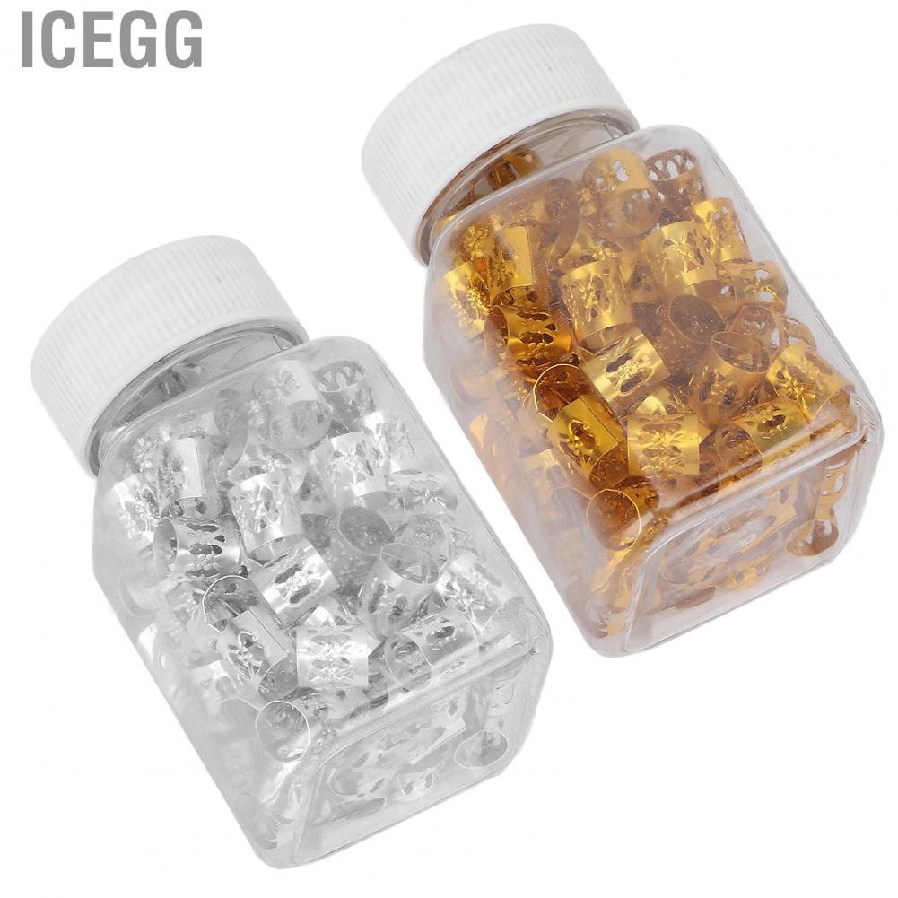 Icegg 100pcs Hair Braid Ring Beads Dreadlocks Cuff Hair Extension Jewelry Decoration