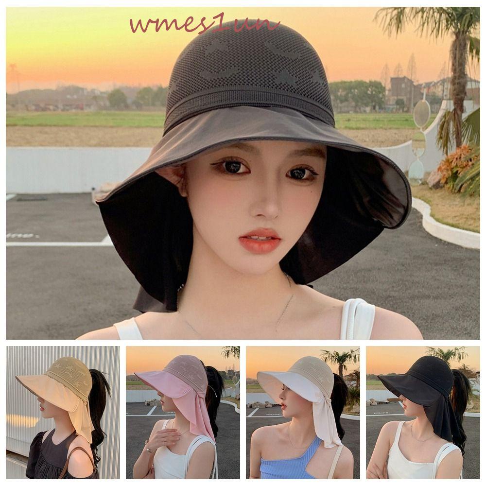 Mũ Chống Nắng WMES15H Hở Chóp Phối Lưới Thoáng Khí Chống Tia UV Đơn Giản Cho Nữ