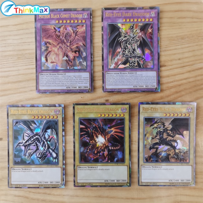 Set 72 thẻ bài Thinkmax Yugioh Laser hình rồng trắng mắt xanh dương tiếng Anh kèm hộp sắt