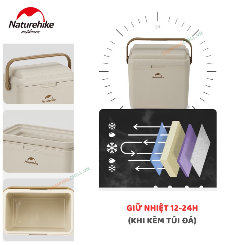 THÙNG GIỮ NHIỆT DÃ NGOẠI CẮM TRẠI MẪU 2023 NATUREHIKE CNK2300BS011