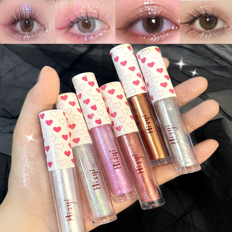 Phấn Mắt Dạng Lỏng Ánh Ngọc Trai Lấp Lánh Không Thấm Nước Lâu Trôi 6 Màu Tùy Chọn HISYI