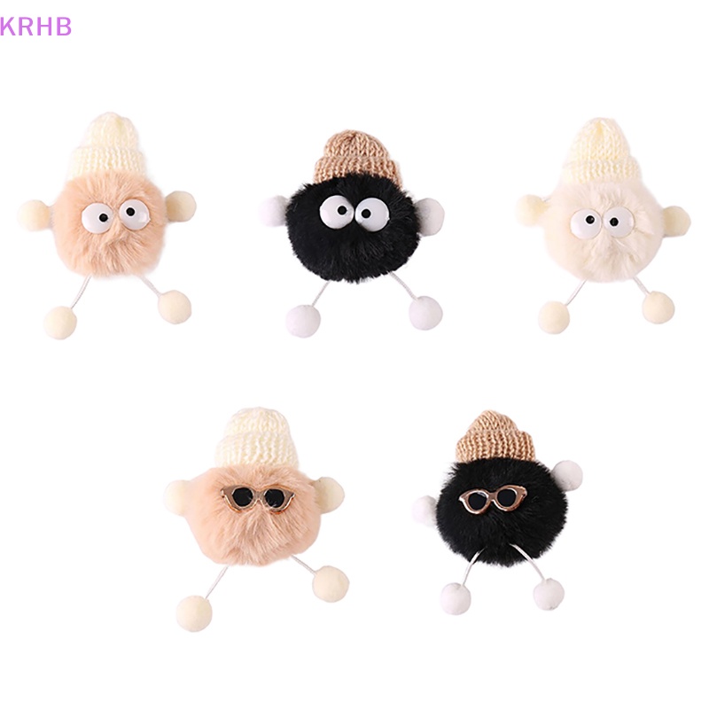 Krhb Móc Khóa Quả Cầu Lông Xù Nhỏ Nhiều Màu Sắc Sáng Tạo Kèm Búp Bê Hoạt Hình Bằng Kim Loại Dành Cho Bạn Gái Mới