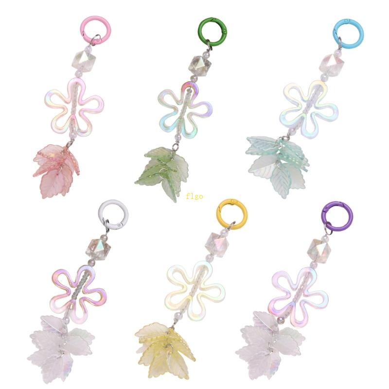 Flgo Móc Khóa Acrylic Rỗng Hình Chiếc Lá Năm Cánh Trang Trí Túi Xách / Xe Hơi