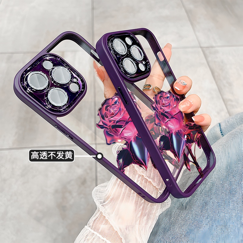 Ốp Điện Thoại Cứng In Họa Tiết Hoa Hồng Cho iPhone 14 Promax / 13 Promax / 12 Promax / 11Promax / 14plus juncongshop