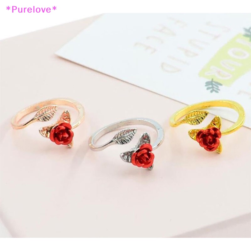 Nhẫn Hở Hình Hoa Hồng Đỏ Thời Trang Dành Cho Nữ Mới