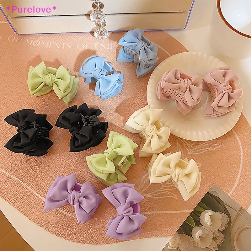 Kẹp Tóc Nơ Hai Mặt Thiết Kế Đơn Giản Thanh Lịch Cho Nữ Mới