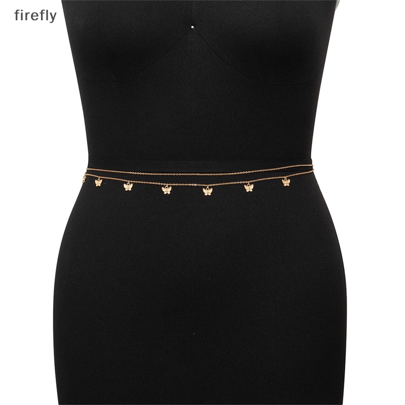 [firefly] Dây Xích Đôi Đeo Thắt Lưng Phối Mặt Hình Bướm Thời Trang Đi Biển Mùa Hè Quyến