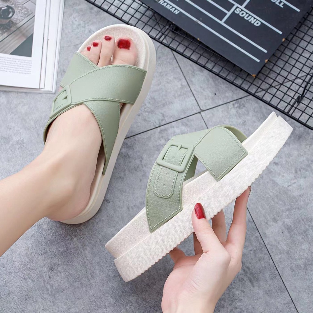 Dép Quai Ngang Đế Dày 5cm Thời Trang Cho Nữ