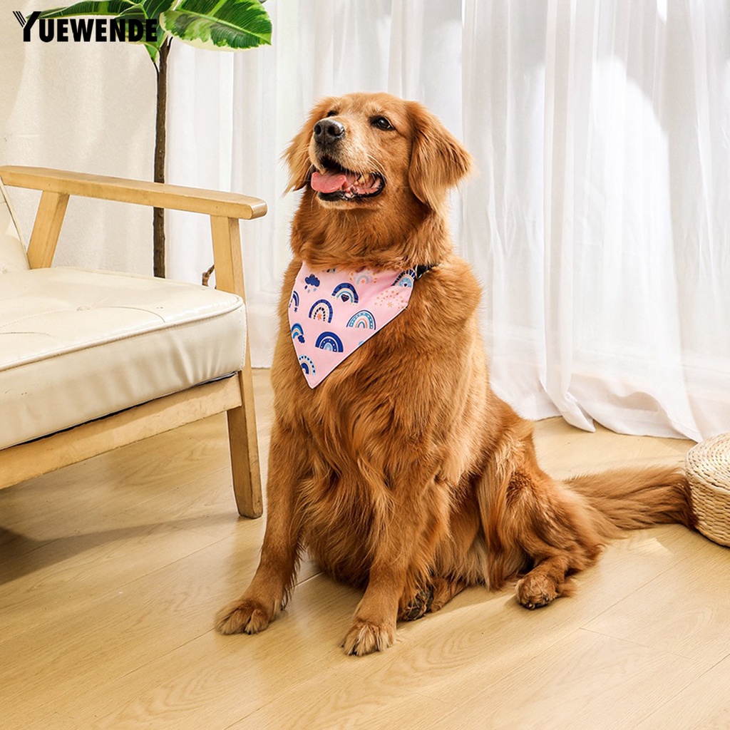 Yq.e Khăn Choàng Cổ Tam Giác Có Thể Điều Chỉnh In Hình Đẹp Mắt Dành Cho Cún Cưng Mặc Hàng Ngày