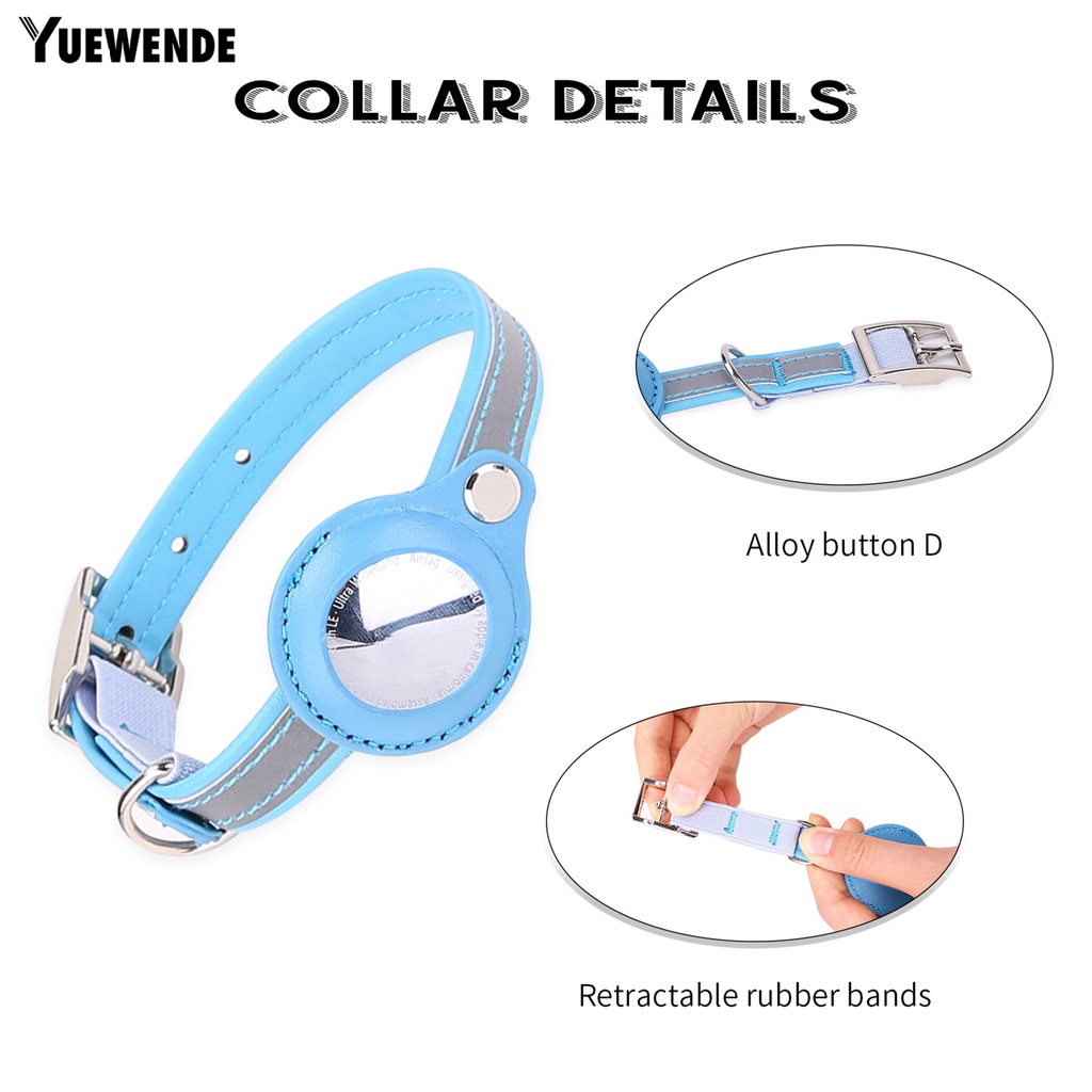 Yq.e Vòng Cổ Da Giả Màu Trơn Phản Quang Chống Mài Mòn Giữ Thẻ Không Khí Cho Thú Cưng