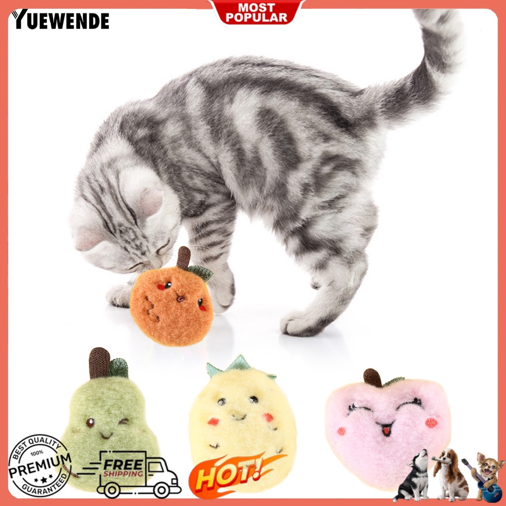 Yq.e Set 4 Đồ Chơi Thú Nhồi Bông Hình Trái Cây Có Chuông Chống Phai Đa Năng Quyến Rũ Cho Mèo Cưng