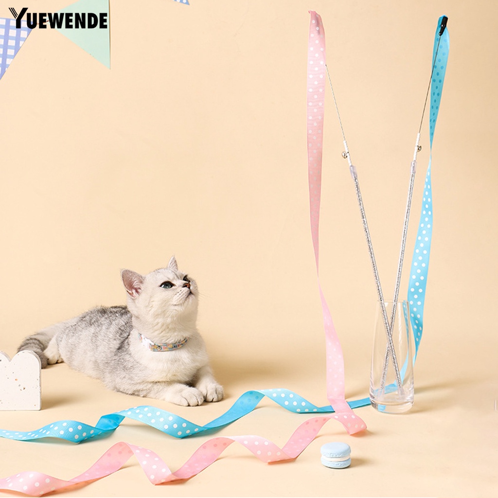 Gậy Đồ Chơi Gắn Dây Ruy Băng Dài Nhiều Màu Sắc Huấn Luyện Cho Mèo Cưng