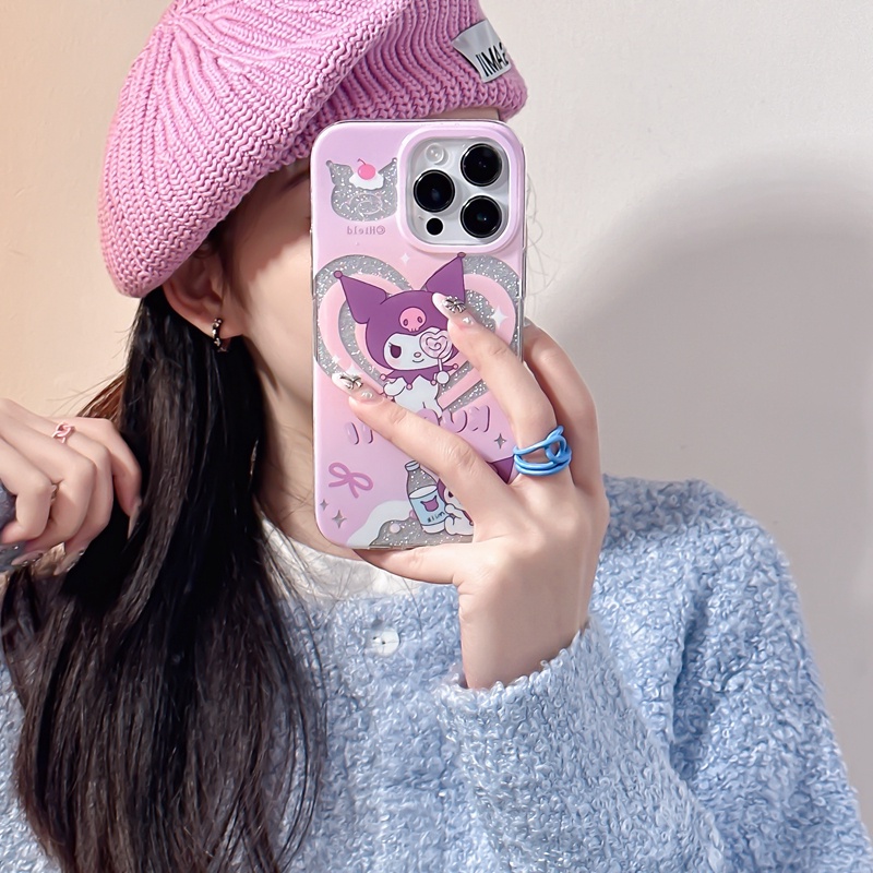 Ốp Điện Thoại IMD Mềm Chống Trầy Trang Trí Hình Kuromi Cinnamoroll Cho iPhone 14 13 12 Pro Max 11