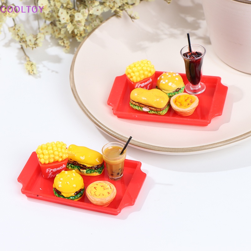 1 Bộ Đồ Chơi Thức Ăn Nhanh Mini Hình Hamburger Dễ Thương Trang Trí Nhà Búp Bê