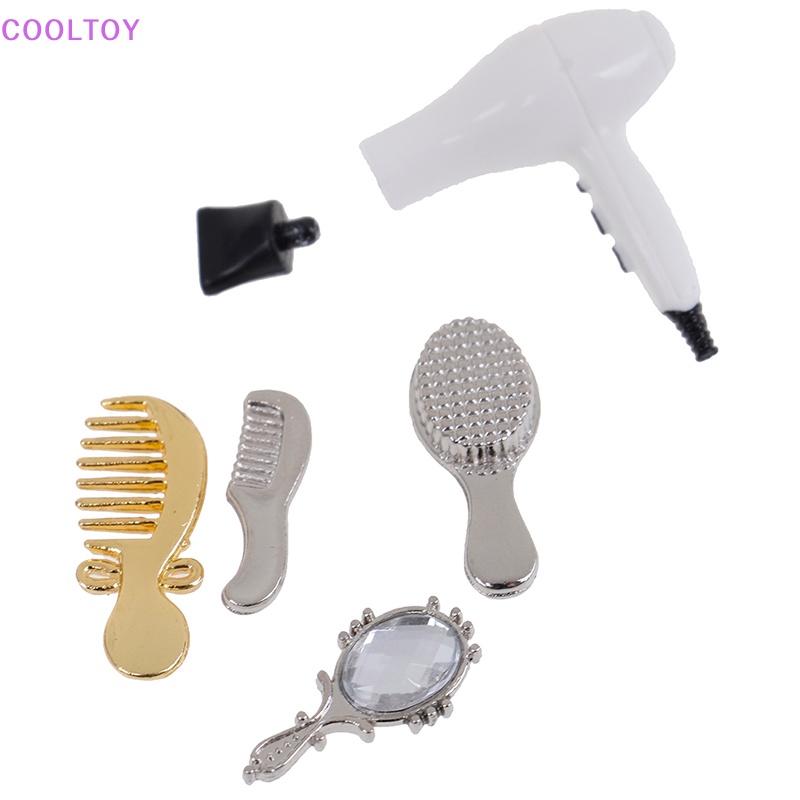 Set 5 Lược Làm Mát / Chải Tóc / Gương Trang Trí Nhà Búp Bê Tỉ Lệ 1: 12