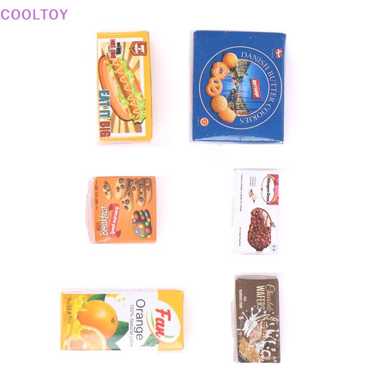 Set 6 Mô Hình Chai Nước Và Hộp Đựng Đồ Uống Mini Tỉ Lệ 1 / 12 Trang Trí Nhà Búp Bê