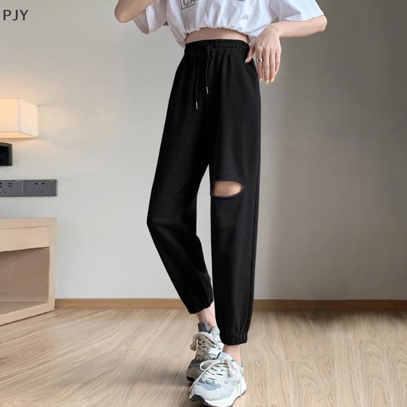 Quần Dài Lưng Cao Ống Rộng Màu Trơn Phong Cách Hàn Quốc Thời Trang Mùa Hè Cho Nữ