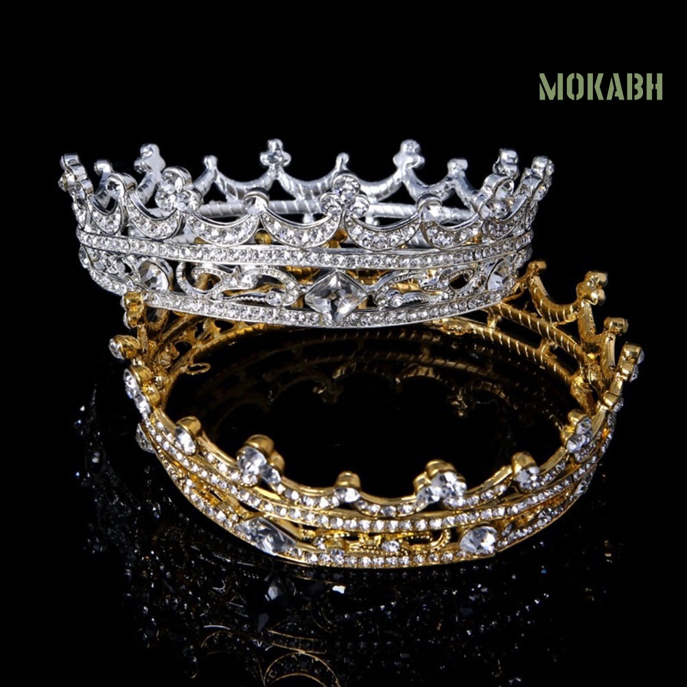 Vương Miện Tròn Đính Đá Toàn Diện Dành Cho Cô Dâu
