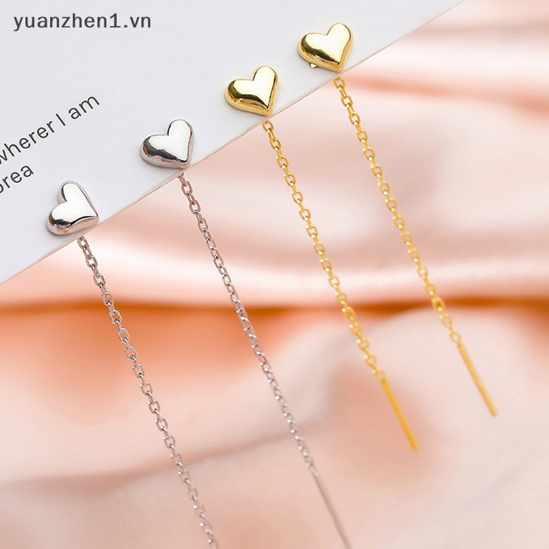 1 Đôi Bông Tai Dáng Dài Hình Ngôi Sao / Trái Tim Thời Trang Cho Nữ