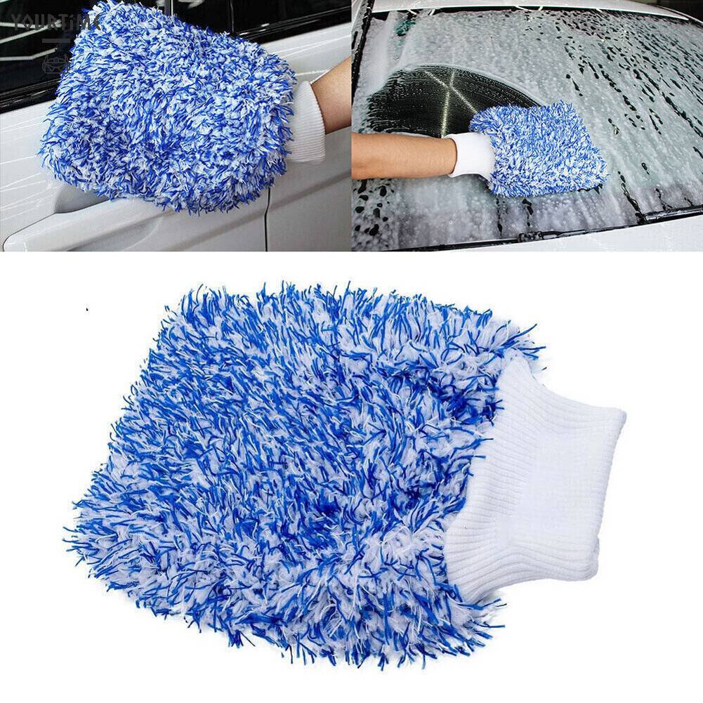 Găng Tay Lông Cừu San Hô Vệ Sinh Xe Ô Tô Tiện Lợi