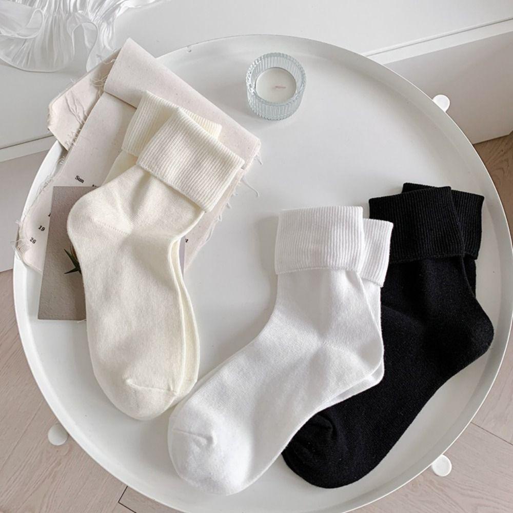 MIQUEL Vớ Cotton Đính Nơ Hàn Quốc Y2K Tươi Mới Cho Nữ