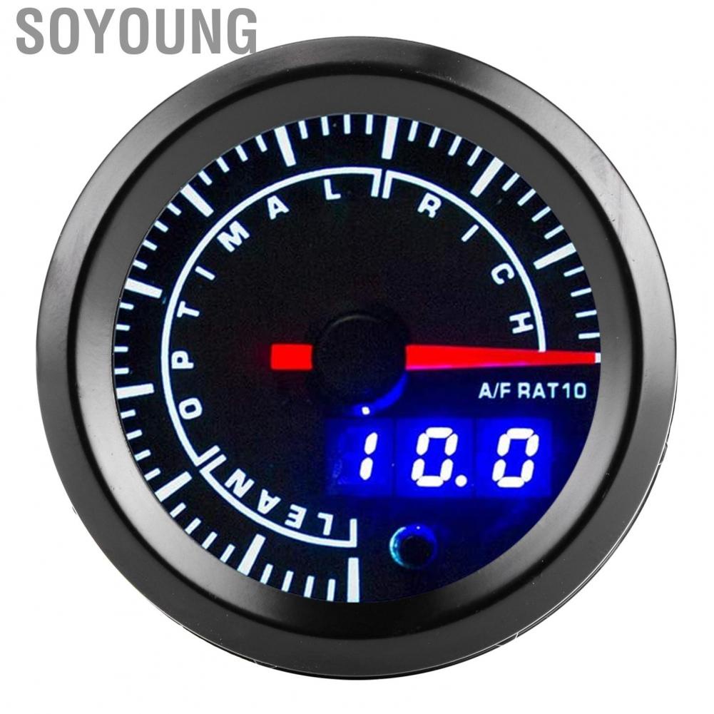 Soyoung Universal Fuel Ratio Gauge Pointer  Digital Display 52mm Dia Auto Instr