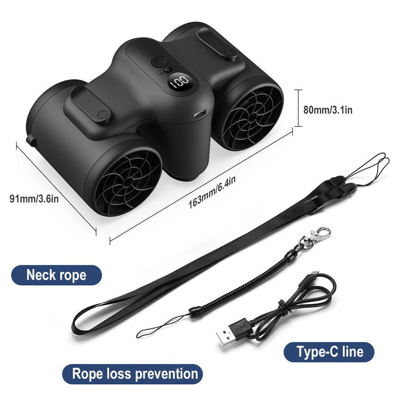 Quạt Điện Cầm Tay Chạy Pin 10000MAh Không Ồn Có Thể Sạc Lại Tiện Dụng