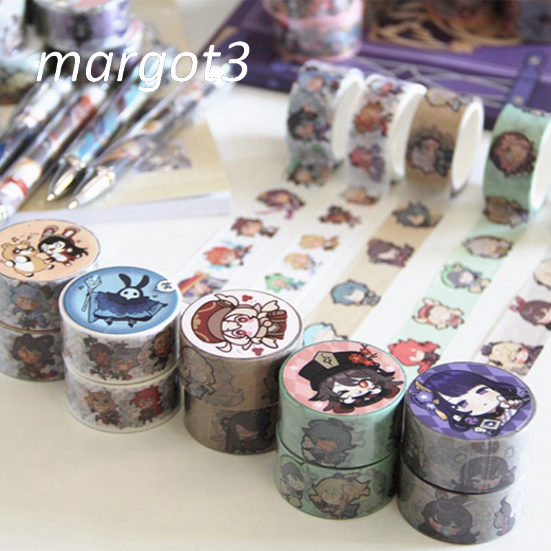 Margot Anime Genshin Va Chạm Washi Băng Keo Giấy Dán Sổ Tay Nhật Ký Kế Hoạch