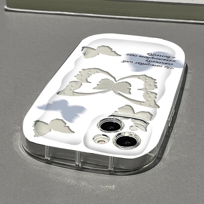 Ốp Điện Thoại Silicone TPU Mềm Trong Suốt Chống Sốc In Hình Bướm Cho IPhone 14 13 12 11 Pro Max XS X XR 8 + 7 Plus