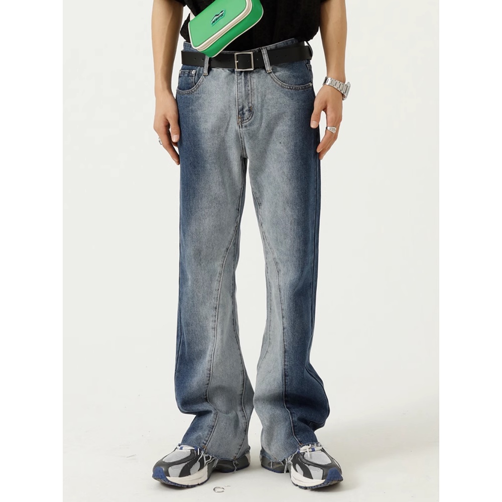 Voguo Rơ Le Phong Cách Niche Nhuộm Màu Gradient Dáng Rộng Eo Vừa Có Nắp Đậy Nhẹ Nhàng Cho Nam Và Nữ