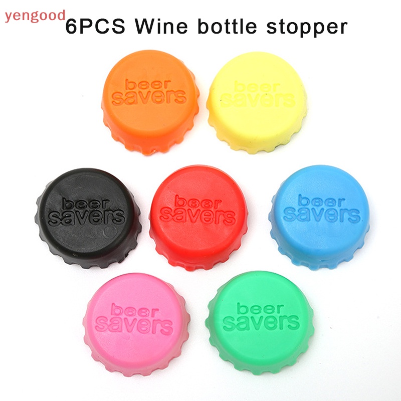 Set 6 Nắp Đậy Chai Nước Sốt Bằng Silica Gel Có Thể Tái Sử Dụng