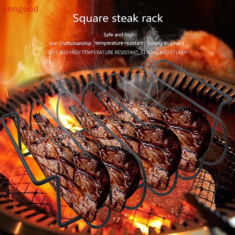 1 Vỉ Nướng BBQ Bằng Thép Không Gỉ Chống Dính Màu Đen