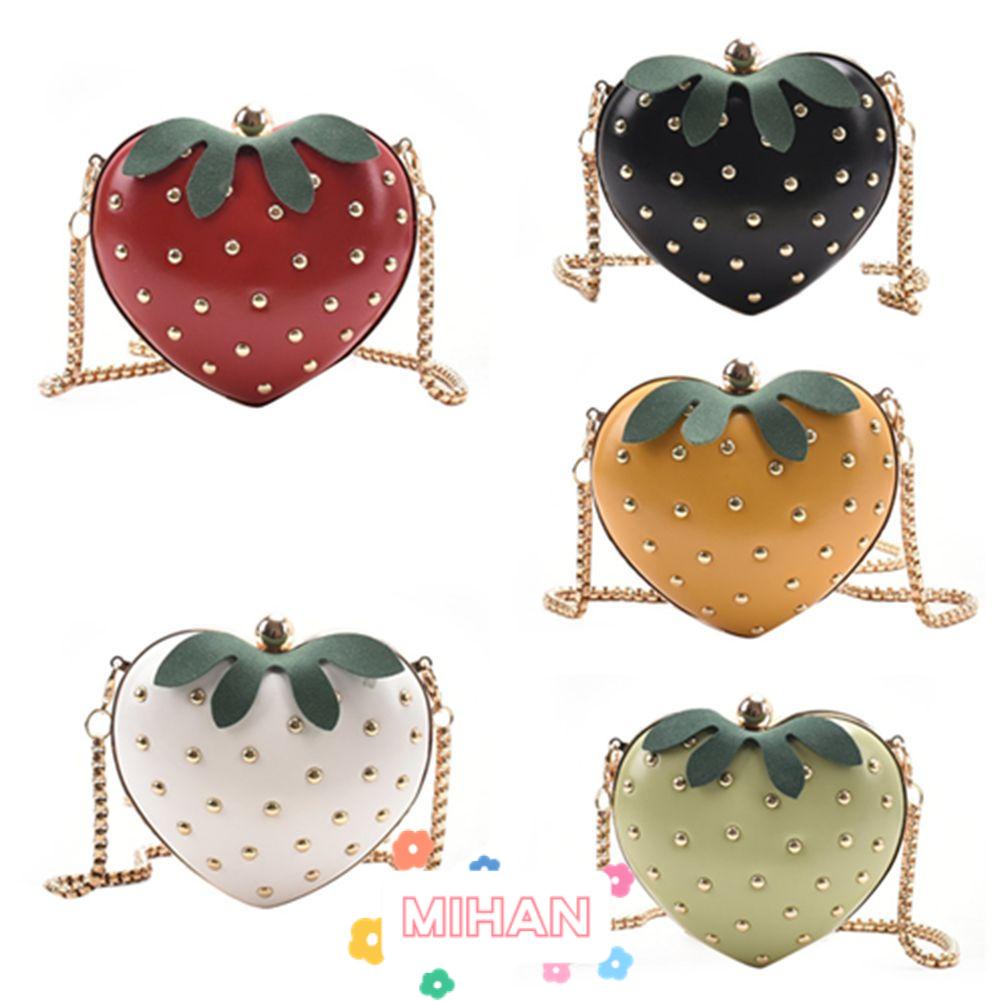 Túi Đeo Chéo Vai Bằng Da PU Hình Trái Dâu Tây Dễ Thương MIHAN1