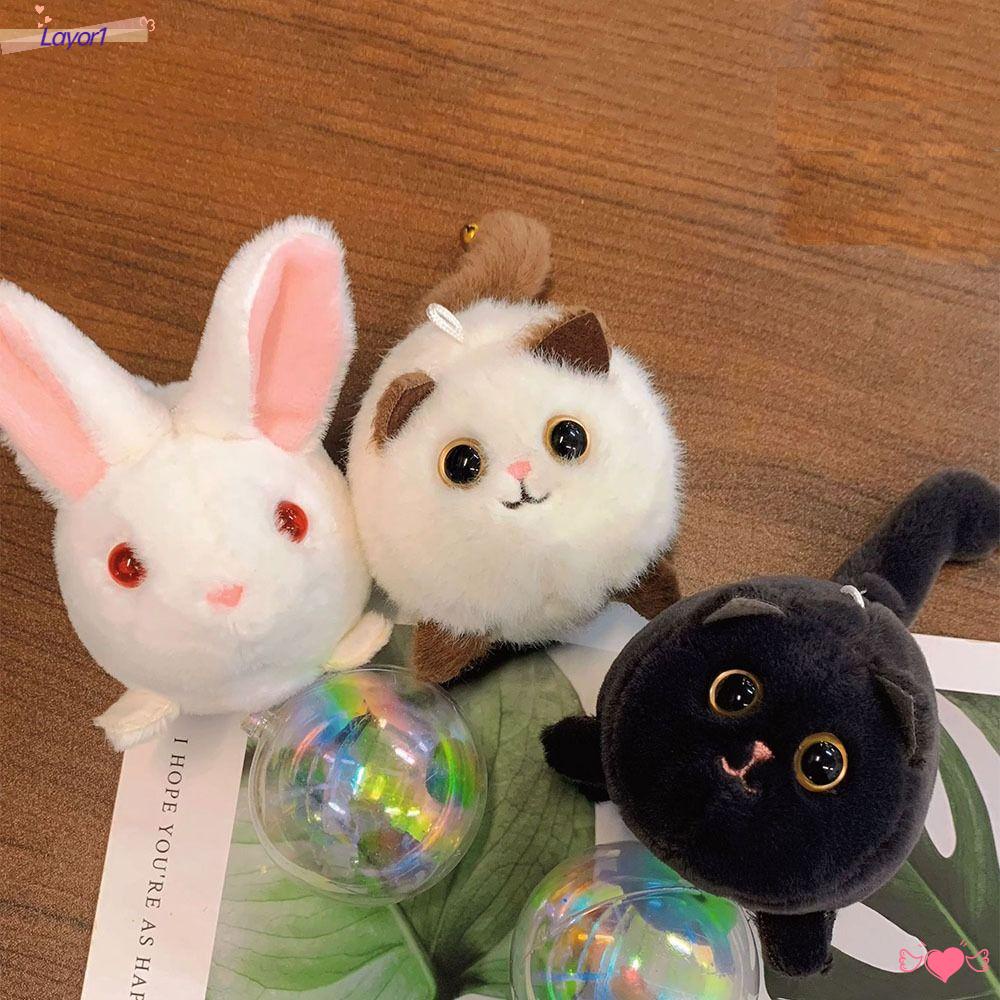 Móc Khóa Hình Thỏ / Mèo / Thỏ Màu Xanh Dương Dễ Thương LAYOR1