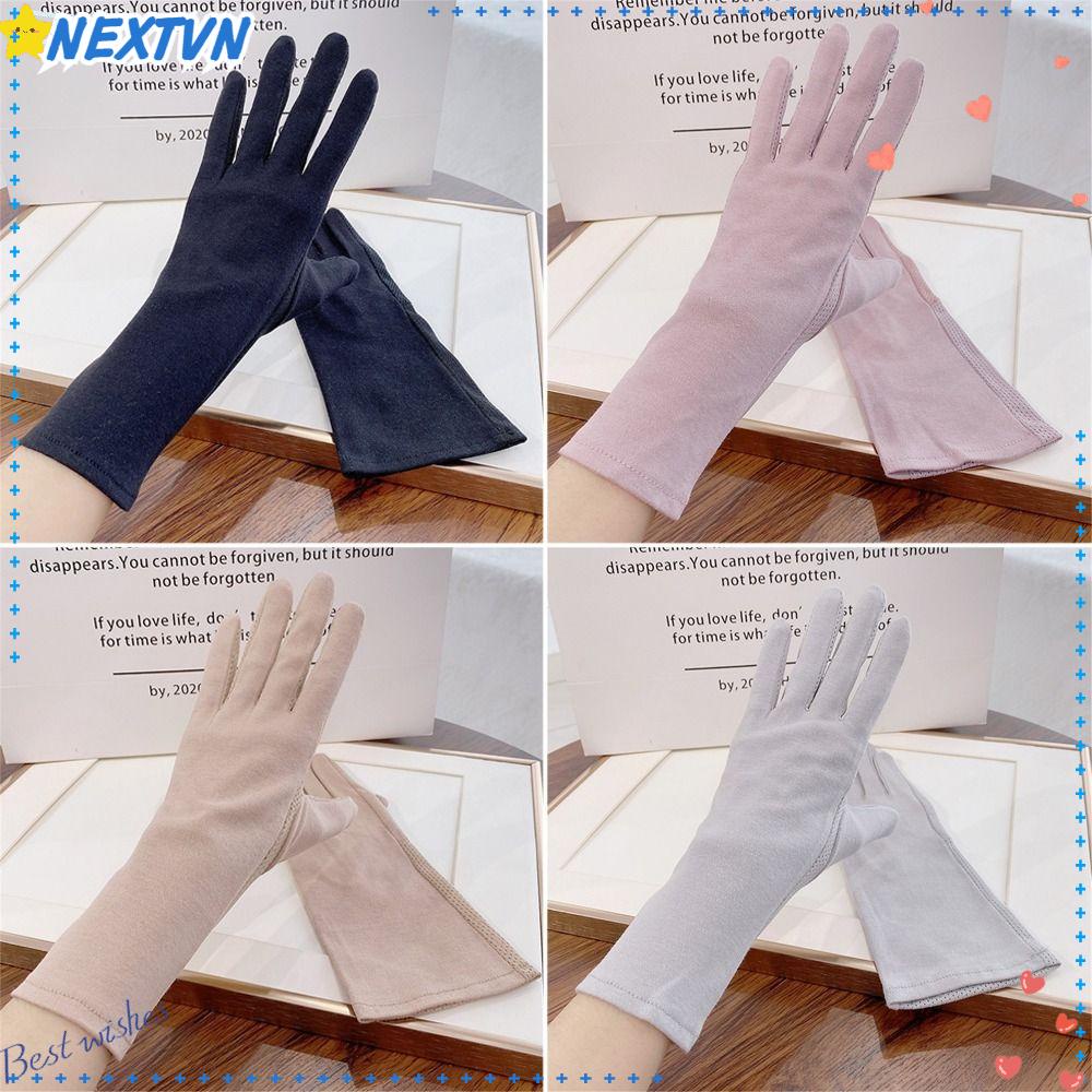 Găng Tay Lái Xe Chất Liệu Cotton Màu Sắc Đơn Giản