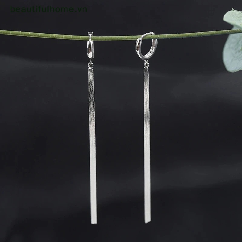 [beautifulhome] Bông Tai Dài Tua Rua Hình Học Đơn Giản Độc Đáo Thời Trang Hàn Quốc Làm Quà Cưới [beauty]