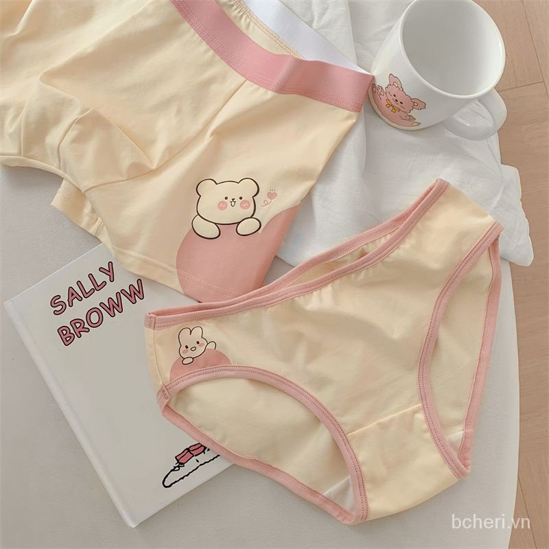 Bộ 2 Quần Lót Boxer Cotton Tam Giác In Hình Thỏ Gợi Cảm Cho Cặp Đôi