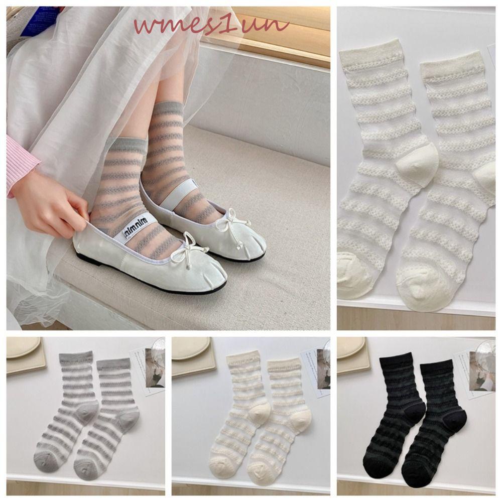 Vớ Lụa Thủy Tinh Siêu Mỏng Thấm Hút Mồ Hôi 15H Kiểu Vintage Dễ Thương