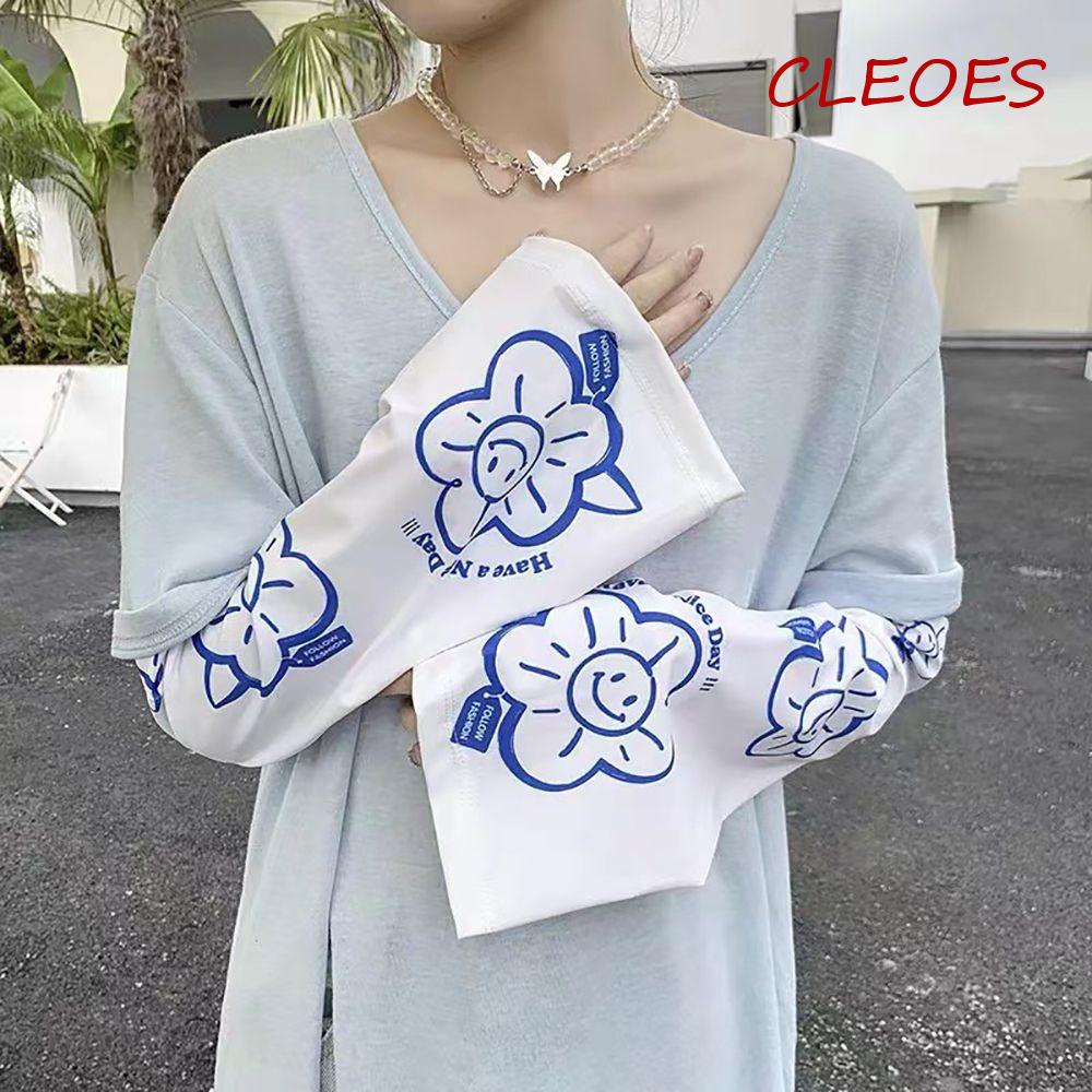 Ống Tay Áo Dài Làm Mát Họa Tiết Gấu Hoạt Hình Cho Nữ Khi Chơi Golf