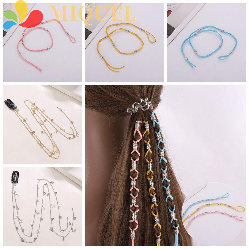 Dây Cột Tóc Ruy Băng Nhiều Màu Hình Bướm|Kẹp Tóc Dạng Chuỗi Xinh Xắn Dành Cho Nữ
