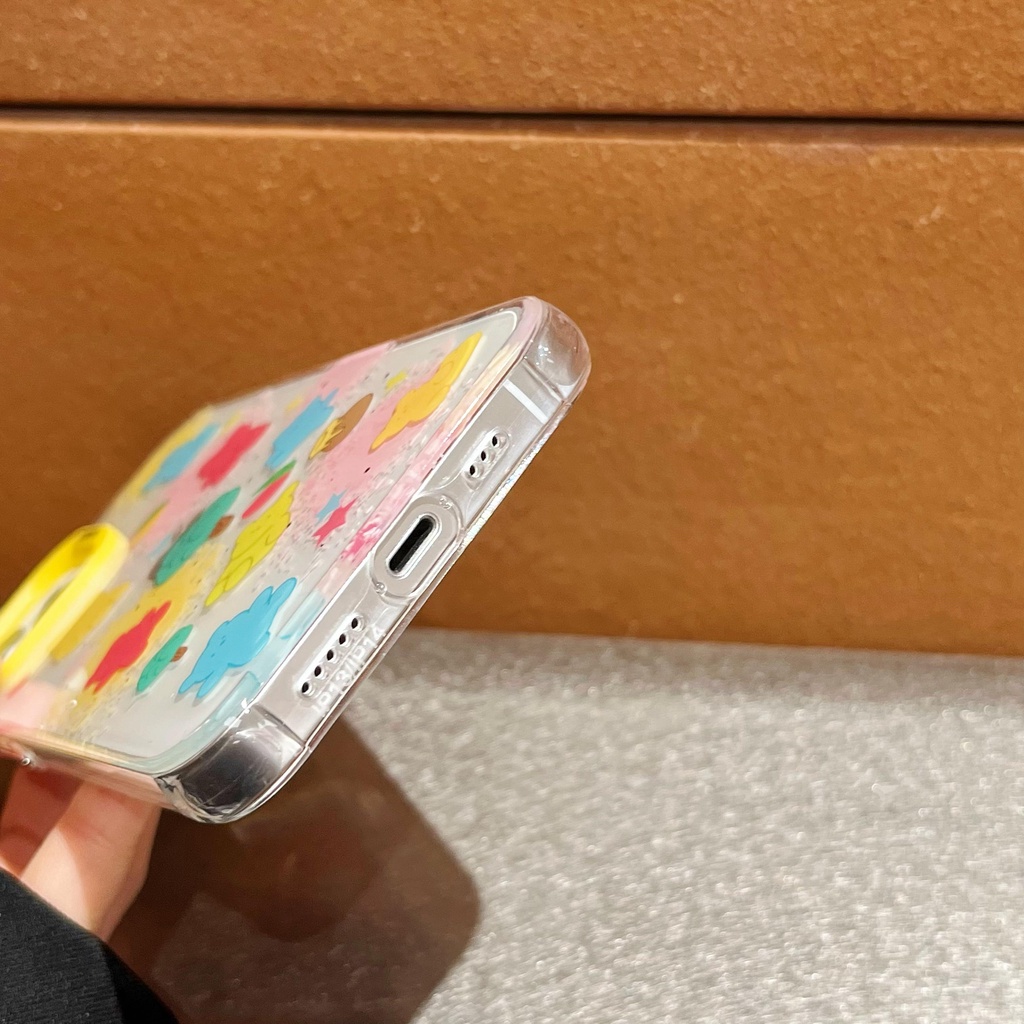 Ốp Điện Thoại TPU Mềm Trong Suốt Họa Tiết Gấu Hoạt Hình Hai Mặt Cho iPhone 14 13 12 11 Pro Max