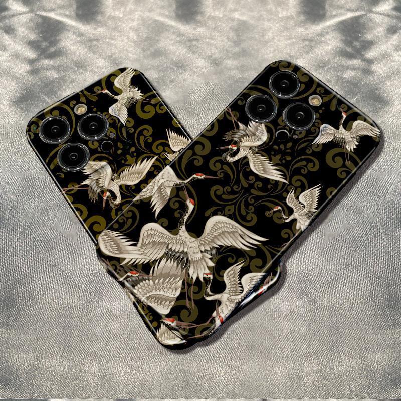 Ốp Điện Thoại Chống Sốc Bảo Vệ Toàn Diện In Họa Tiết Chim Hạc 136In Đơn Giản Cho Iphone 1211 Max 14 Pro 78