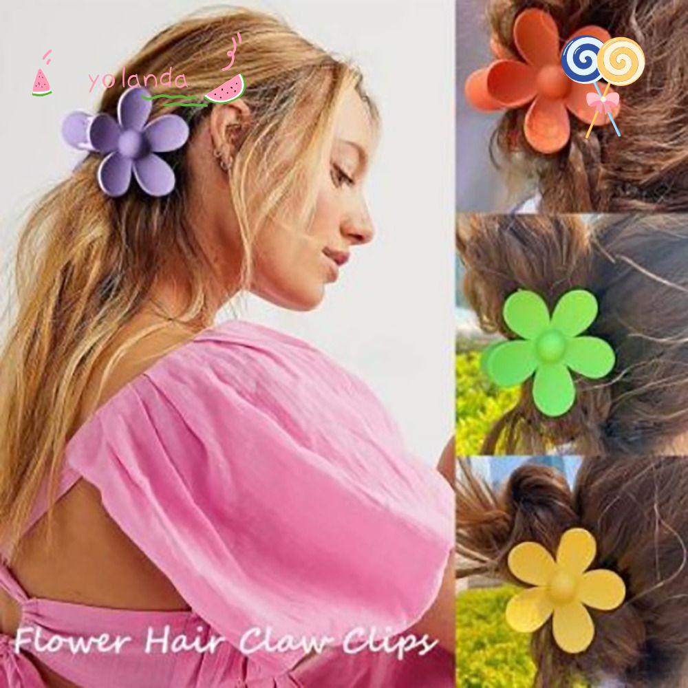 YOLA Bộ 3 Kẹp Tóc Càng Cua Bằng Nhựa Dày Thời Trang Cho Nữ