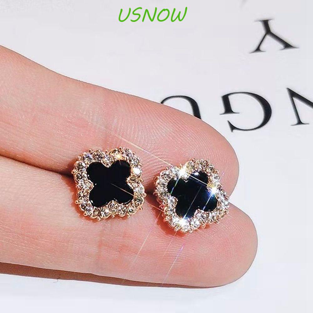 Khuyên Tai Hình Cỏ Bốn Lá Đơn Giản Phong Cách Hàn Quốc Cho Nữ