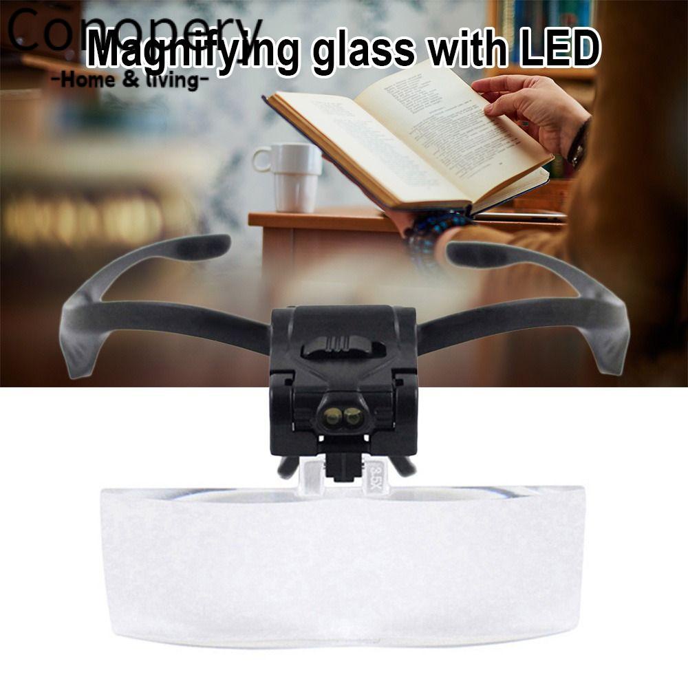 CONOPERY Kính Lúp Đeo Đầu Có Đèn LED Chuyên Dụng Để Sửa Chữa