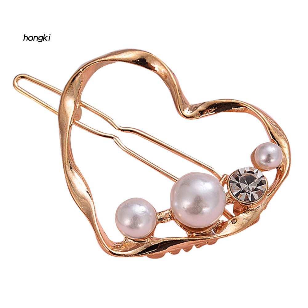 Kẹp Tóc Hình Ngôi Sao / Trái Tim Đính Ngọc Trai Giả Thời Trang