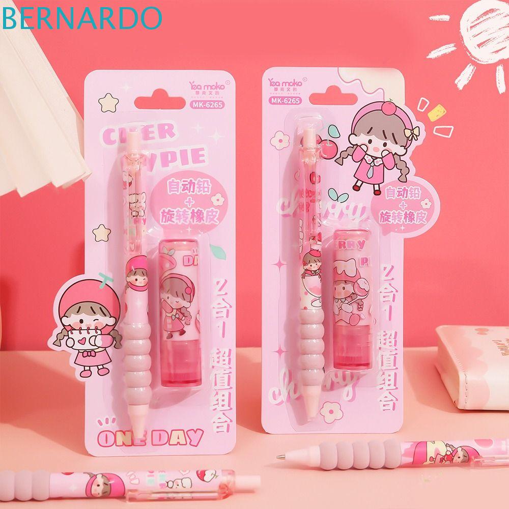 Bộ Bút Chì Cơ Tự Động Tay Cầm Mềm Kèm Gôm Tẩy Dành Cho Trẻ Em