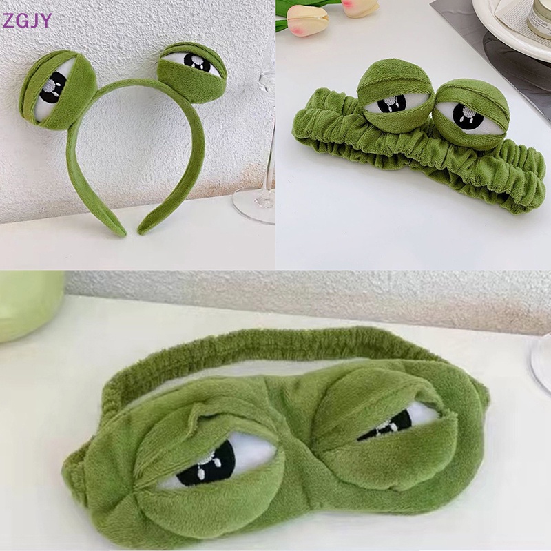 Băng Đô Che Mắt Họa Tiết Chú Ếch Vui Nhộn Đáng Yêu Dùng Khi Ngủ / Rửa Mặt Mới