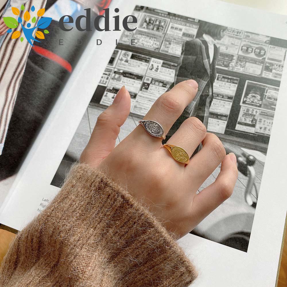 26EDIE Nhẫn Hở Hình Mặt Trời / Mặt Trăng / Mặt Trời Thời Trang Retro Hàn Quốc